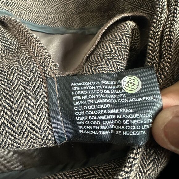 East 5th Womens 4 Brown Herringbone Secretly Slender Slim Fit Pants Office Wear - Picture 11 of 13